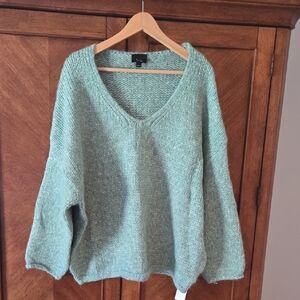 Lumiere Sage V-Neck Sweater